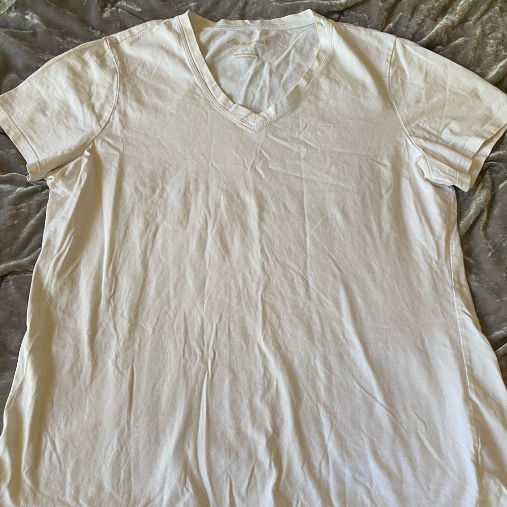 White V-neck